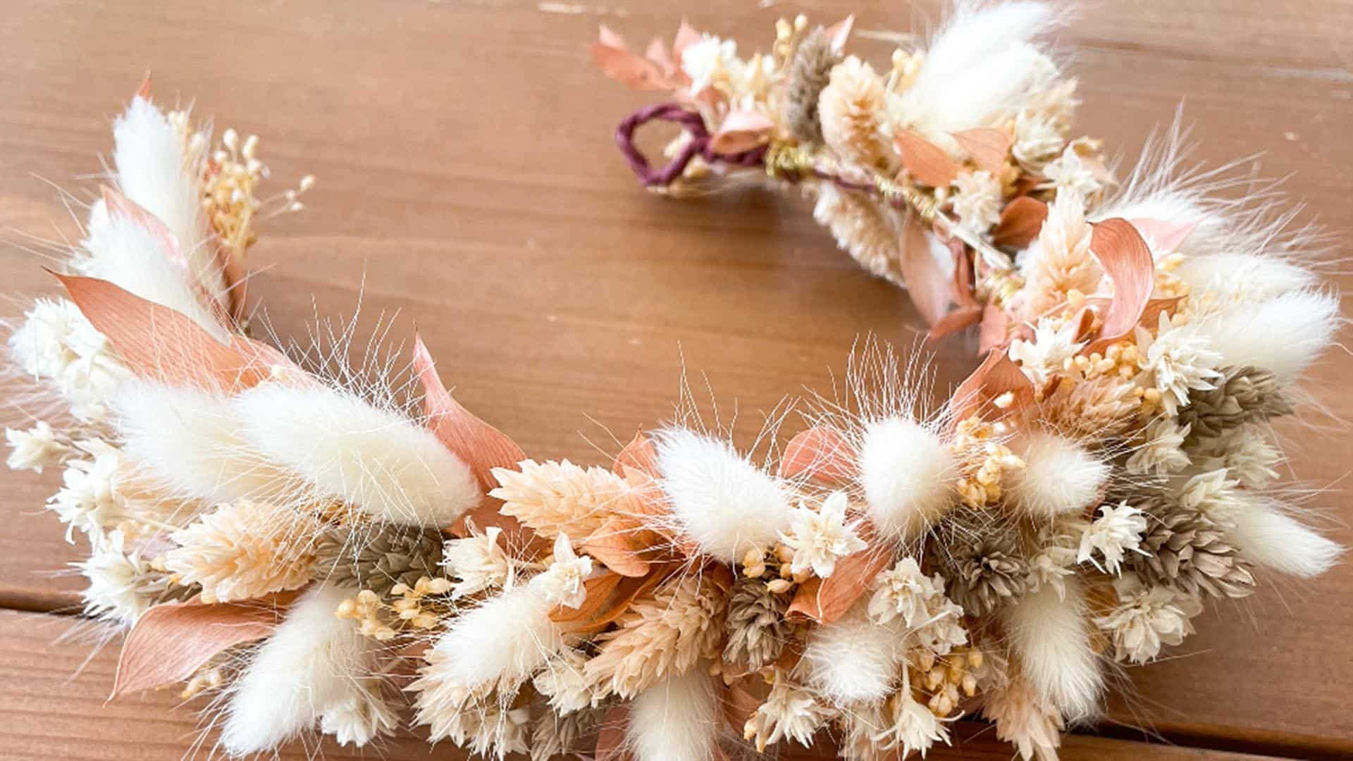 Haarkranz aus Trockenblumen selber machen Rostock