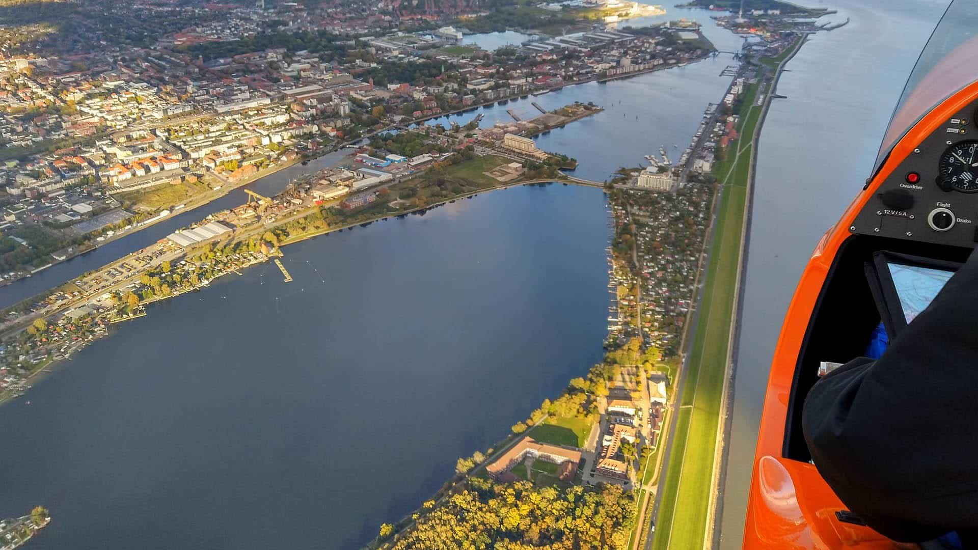 Tragschrauber Flug Nordsee Inseln