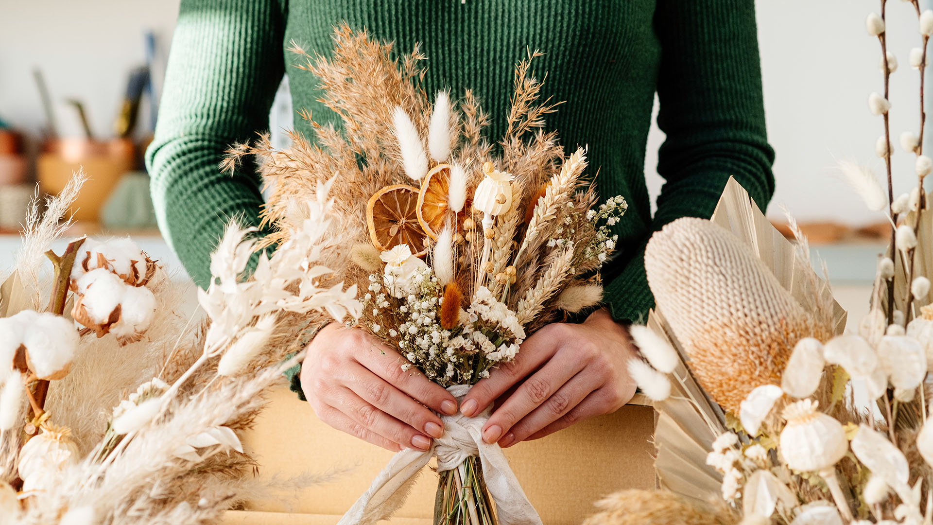 Trockenblumen Strauß selber machen München